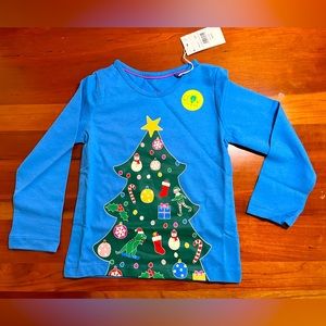 BRAND NEW mini Boden Xmas tree long sleeve shirt (3-4 year old)